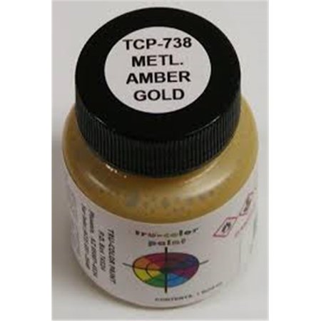 TRUE COLOR PAINT High Gloss Metallic Amber Gold 1 oz Paint TCP738